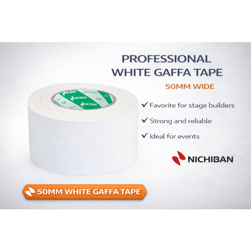 White Nichiban&reg; tape 50 mm x 25 m. 1 roll.