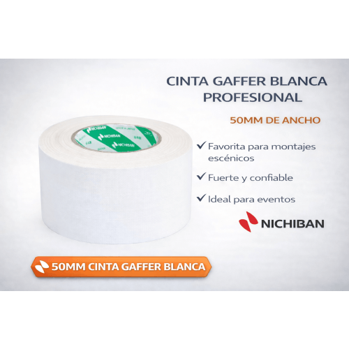 Nichiban cinta Americana blanca 50mm x 25mtr. 1 rollo.