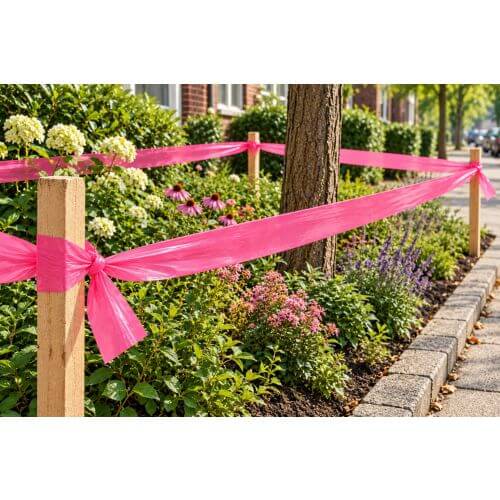 Ruban barri&egrave;re rose 75mm x 100mtr