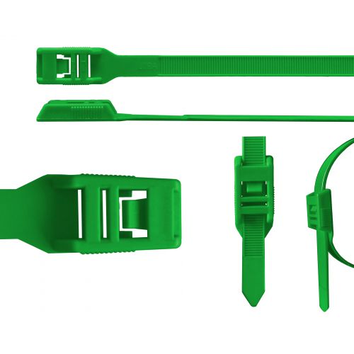 Flat head tyraps - 400mm x 9.0mm - 100 stuks licht groen