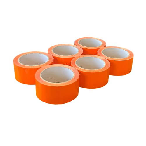 PP-acryl tape 50mm x 66mtr - 6 Rollen Oranje