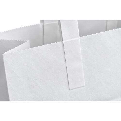 Papieren draagtas 22 x 11 x 28cm &ndash; 70 gr &ndash; Wit &ndash; 500 stuks