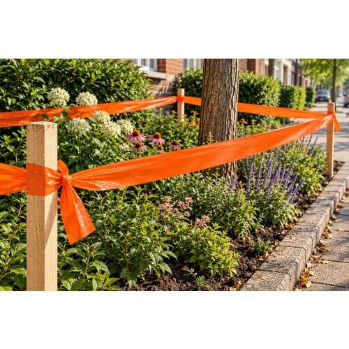 Ruban barri&egrave;re orange 75mm x 250mtr