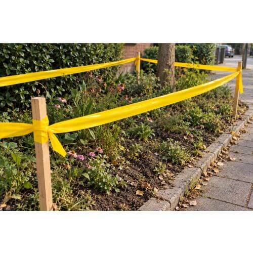 Yellow barrier tape 75mm x 250mtr