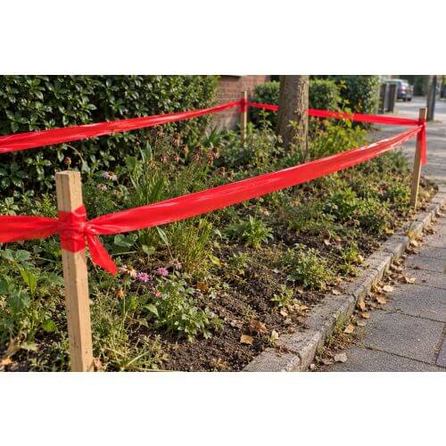 Cinta de barrera roja 75 mm x 250 mtr